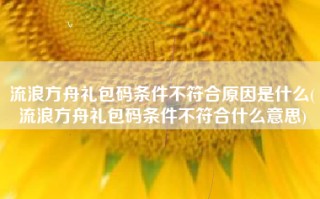 流浪方舟礼包码条件不符合原因是什么(流浪方舟礼包码条件不符合什么意思)