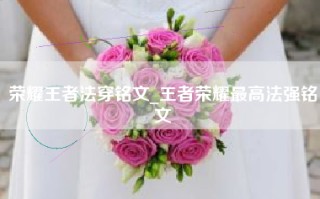 荣耀王者法穿铭文_王者荣耀最高法强铭文