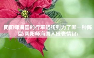 阴阳师海国的行军路线列为了哪一种阵型(阴阳师海国入侵表情包)