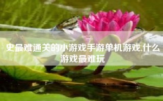 史最难通关的小游戏手游单机游戏,什么游戏最难玩