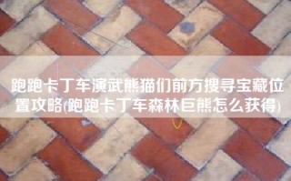 跑跑卡丁车演武熊猫们前方搜寻宝藏位置攻略(跑跑卡丁车森林巨熊怎么获得)