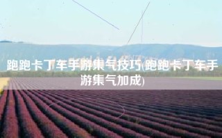 跑跑卡丁车手游集气技巧(跑跑卡丁车手游集气加成)