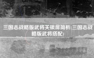三国志战略版武将关银屏简析(三国志战略版武将搭配)