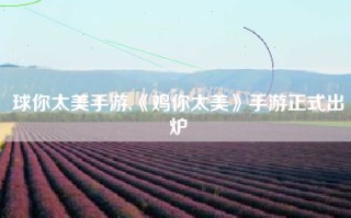 球你太美手游,《鸡你太美》手游正式出炉