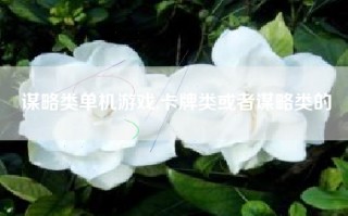 谋略类单机游戏,卡牌类或者谋略类的