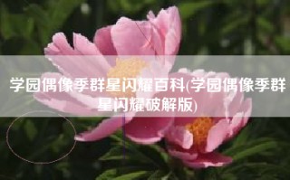 学园偶像季群星闪耀百科(学园偶像季群星闪耀破解版)