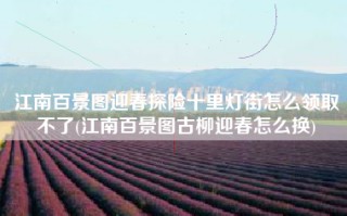 江南百景图迎春探险十里灯街怎么领取不了(江南百景图古柳迎春怎么换)