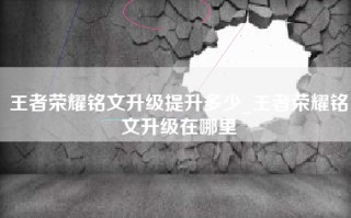 王者荣耀铭文升级提升多少_王者荣耀铭文升级在哪里