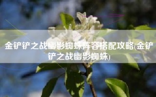 金铲铲之战幽影蜘蛛阵容搭配攻略(金铲铲之战幽影蜘蛛)