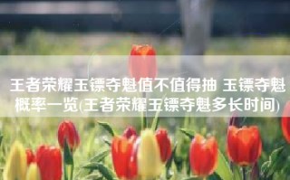 王者荣耀玉镖夺魁值不值得抽 玉镖夺魁概率一览(王者荣耀玉镖夺魁多长时间)