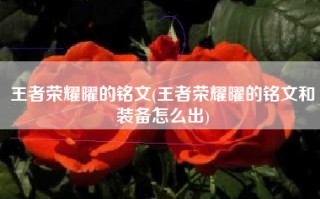 王者荣耀曜的铭文(王者荣耀曜的铭文和装备怎么出)