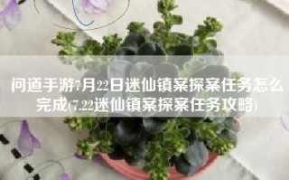 问道手游7月22日迷仙镇案探案任务怎么完成(7.22迷仙镇案探案任务攻略)