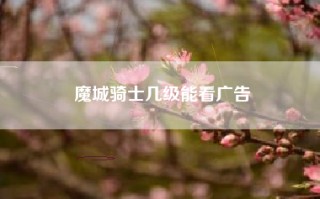 魔城骑士几级能看广告