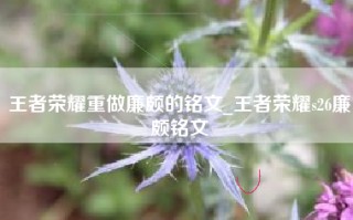 王者荣耀重做廉颇的铭文_王者荣耀s26廉颇铭文