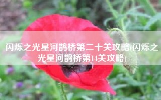 闪烁之光星河鹊桥第二十关攻略(闪烁之光星河鹊桥第14关攻略)