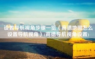 设置导航视角步骤一览（高德地图怎么设置导航视角）(高德导航视角设置)