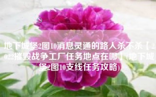 地下城堡2图10消息灵通的路人杀不杀【2022摧毁战争工厂任务地点在哪】(地下城堡2图10支线任务攻略)