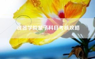 魂器学院量子科目考核攻略