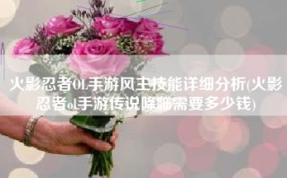 火影忍者OL手游风主技能详细分析(火影忍者ol手游传说降临需要多少钱)