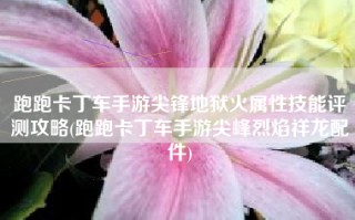 跑跑卡丁车手游尖锋地狱火属性技能评测攻略(跑跑卡丁车手游尖峰烈焰祥龙配件)