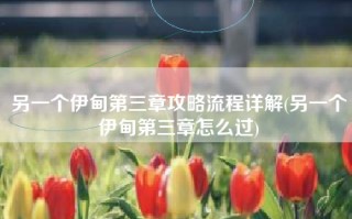 另一个伊甸第三章攻略流程详解(另一个伊甸第三章怎么过)