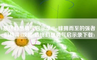 最终幻想勇气启示录ffbe蜂拥而至的强者们战斗4攻略(最终幻想勇气启示录下载)