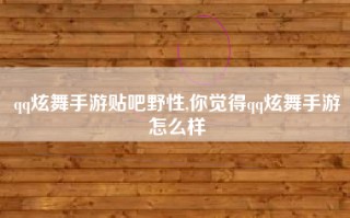 qq炫舞手游贴吧野性,你觉得qq炫舞手游怎么样