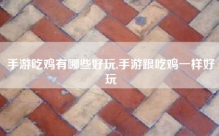 手游吃鸡有哪些好玩,手游跟吃鸡一样好玩