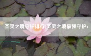 圣灵之境守护排行(圣灵之境最强守护)