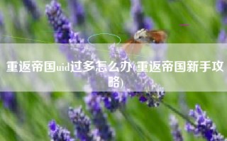 重返帝国uid过多怎么办(重返帝国新手攻略)