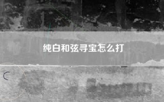 纯白和弦寻宝怎么打