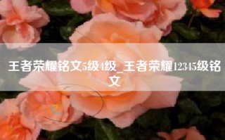 王者荣耀铭文5级4级_王者荣耀12345级铭文