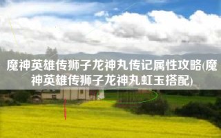 魔神英雄传狮子龙神丸传记属性攻略(魔神英雄传狮子龙神丸虹玉搭配)