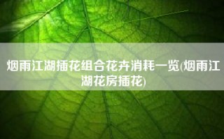 烟雨江湖插花组合花卉消耗一览(烟雨江湖花房插花)