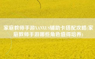 家庭教师手游XANXUS辅助卡搭配攻略(家庭教师手游哪些角色值得培养)