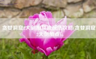 贪婪洞窟2大剑报复流玩法攻略(贪婪洞窟2大剑加点)