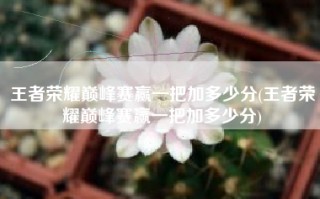 王者荣耀巅峰赛赢一把加多少分(王者荣耀巅峰赛赢一把加多少分)