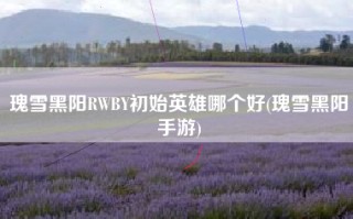 瑰雪黑阳RWBY初始英雄哪个好(瑰雪黑阳手游)