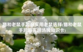 猫和老鼠手游最实用老鼠选择(猫和老鼠手游最实用汤姆知识卡)