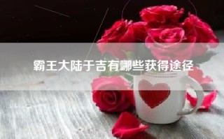 霸王大陆于吉有哪些获得途径