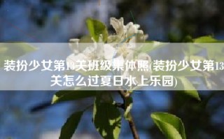 装扮少女第13关班级集体照(装扮少女第13关怎么过夏日水上乐园)