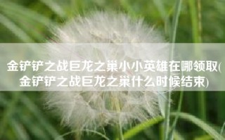 金铲铲之战巨龙之巢小小英雄在哪领取(金铲铲之战巨龙之巢什么时候结束)