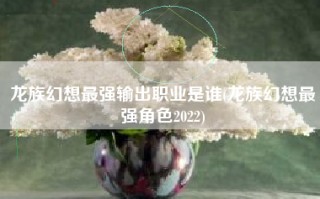 龙族幻想最强输出职业是谁(龙族幻想最强角色2022)