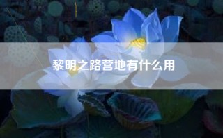 黎明之路营地有什么用
