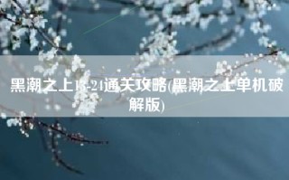 黑潮之上13-24通关攻略(黑潮之上单机破解版)