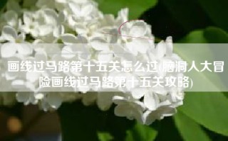 画线过马路第十五关怎么过(脑洞人大冒险画线过马路第十五关攻略)