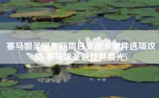 赛马娘圣诞美丽周日支援卡事件选项攻略(赛马娘圣诞琵琶晨光)