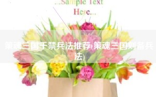 策魂三国于禁兵法推荐(策魂三国刘备兵法)