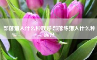 部落猎人什么种族好,部落练猎人什么种族好