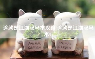 这就是江湖驭马术攻略(这就是江湖驭马术9)